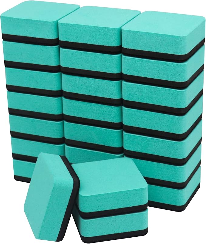 Dry Erase Erasers, IHPUKIDI 24 Pack Magnetic Whiteboard Dry Eraser Chalkboard by IHPUKIDI