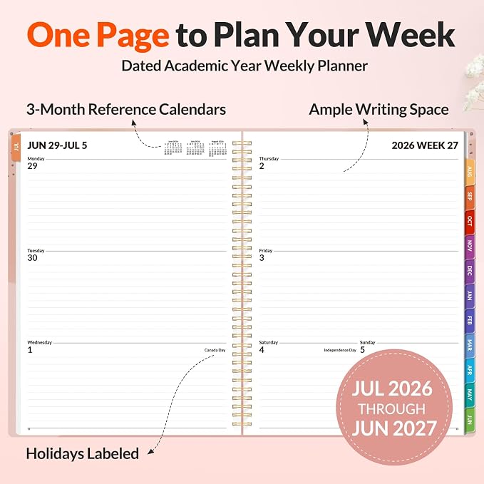SUNEE Academic Planner 2026-2027 – Weekly & Monthly Planner, July 2026 to June - Image 2