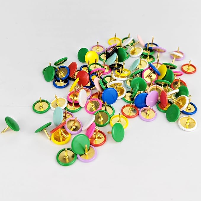 200 Pcs Thumb Tacks, Drawing Pins, Metal Flat Push Pins, Round Head Drawing Pins - Image 5
