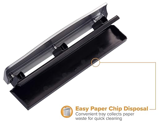 Bostitch Office Premium 3 Hole Punch, 12 Sheet Capacity, Rubber Base, - Image 5