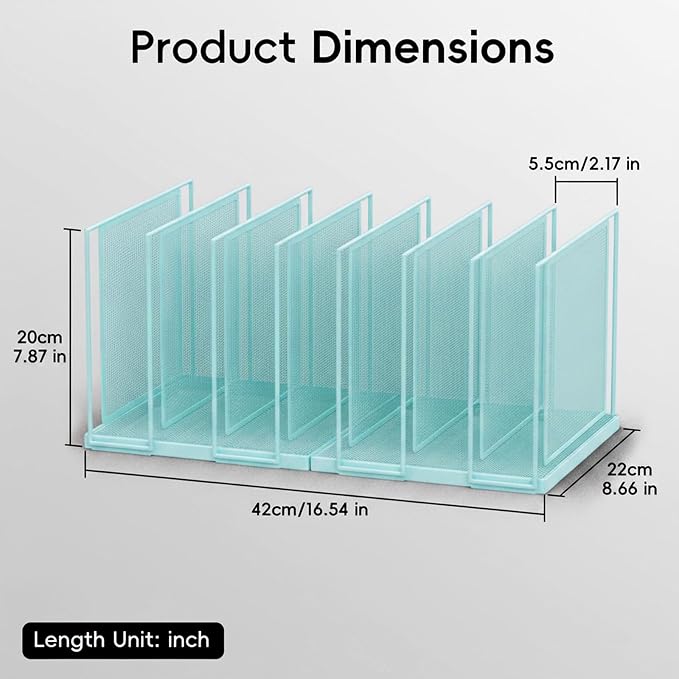File Organizer for Desk, 7-Section Vertical File Sorter, Paper Holder Organizer - Image 3