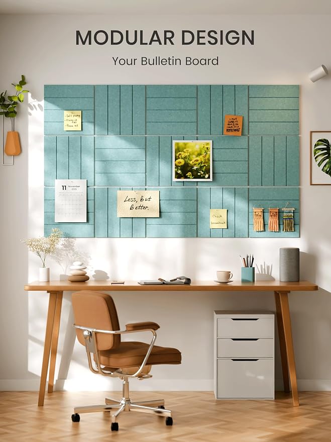 Bumusty Large Cork Board Alternative-36 x 24" Felt Bulletin Board Tiles - Image 6