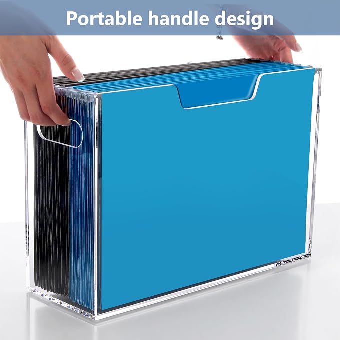 DINGHUO Legal Size File Organizer, Acrylic Protable Hanging File Organizer - Image 4