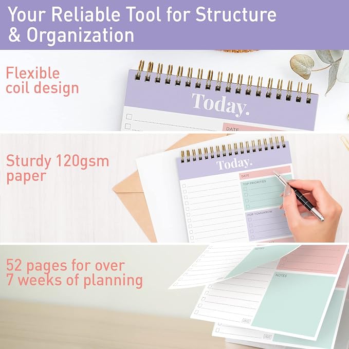 Sweetzer & Orange Daily & Weekly To Do List Notepad – Undated Work Planner & - Image 3