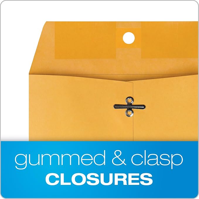 Quality Park 6x9 Clasp Envelopes, Extra Heavyweight 32 lb. Manila Kraft - Image 3