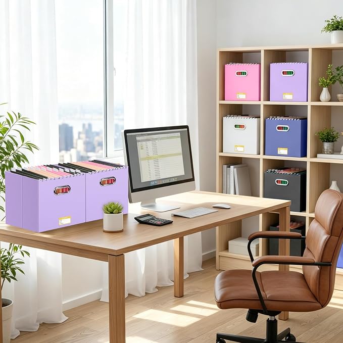 BALEINE File Organizer Box, Cardboard File Folder Organizer - Image 2