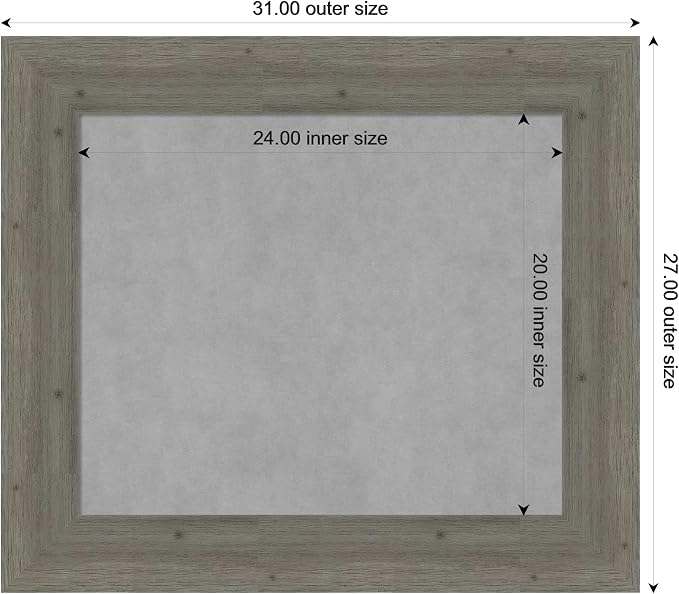 Amanti Art Grey Framed Magnetic Board 27x31 Medium Vision Board - Image 4