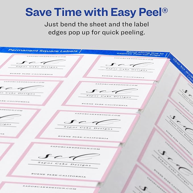 Avery Printable Square Labels, Matte White, Laser & Inkjet Compatible, 300 - Image 7