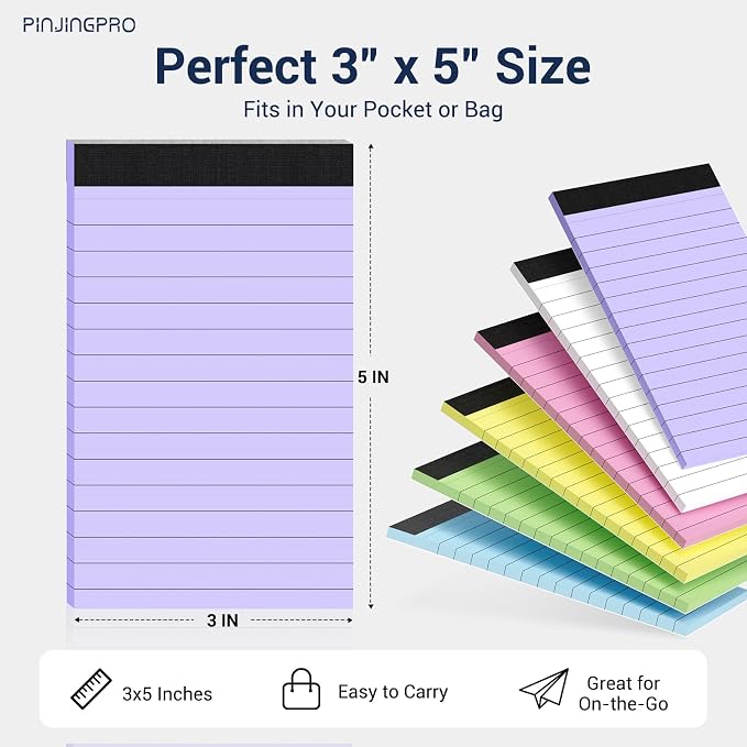 48 Pack Colored Mini Notepad Small Note Pad 3 x 5 Server Note Pads Writing Pads - Image 2