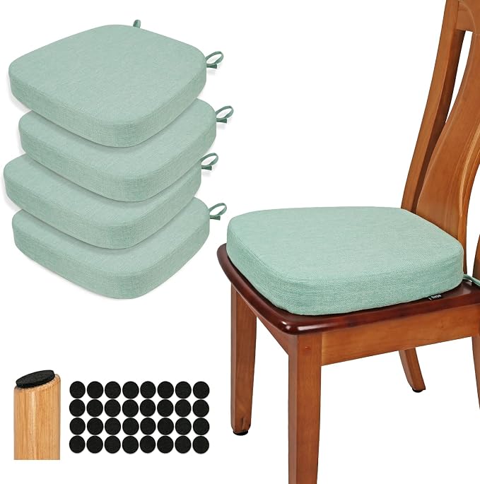 BUYUE Thickened 2.5" Dining Chair Cushions Set of 4, U-Shape High Density Foam by BUYUE