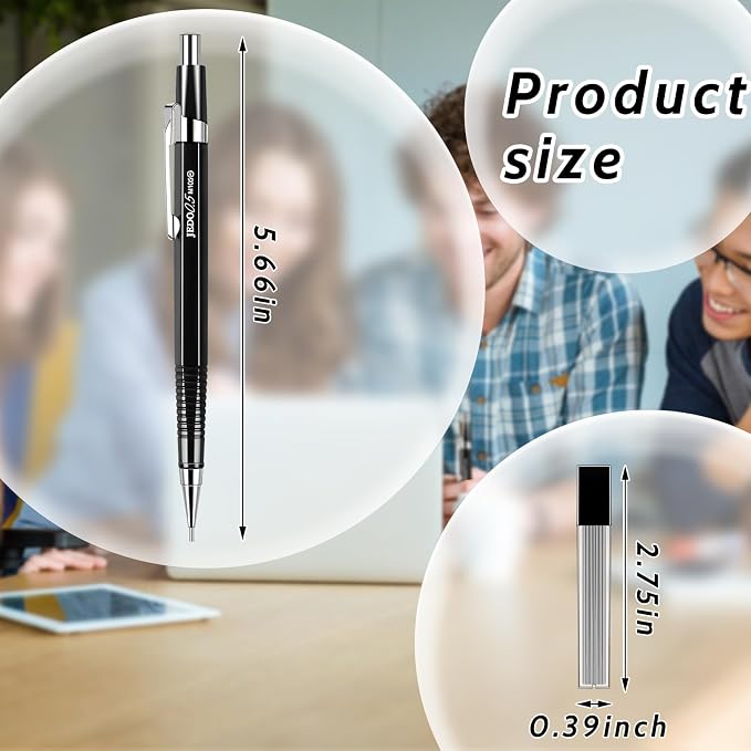 Outus 4 Pack Black Metal Mechanical Pencils, 0.5 mm Leads - Image 2
