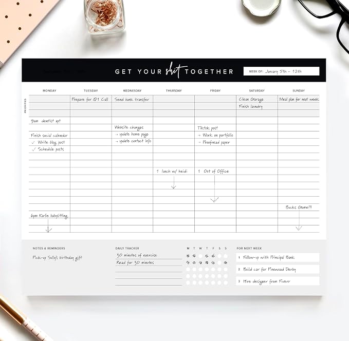 Get Your Stuff Together Weekly Work Planner by ThreeKinCollective
