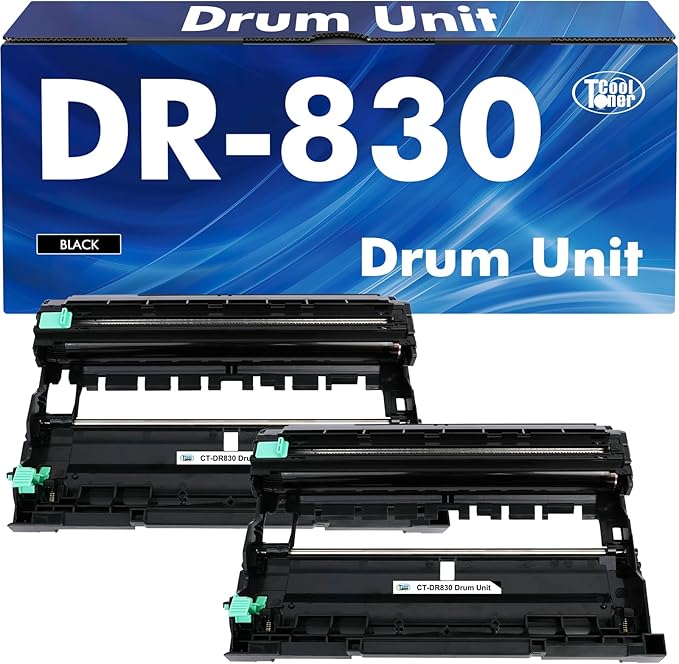 DR-830 DR830 Drum Unit Black 2 Pack Compatible Replacement for Brother DR830 DR 830 DR-830 for HL-L2400D L2405W L2460DW L2460DWXL L2865DW L2480DW DCP-L2640DW MFC-L2807DW L2820DW L2820DWXL Printer Ink-DeskLoop Office