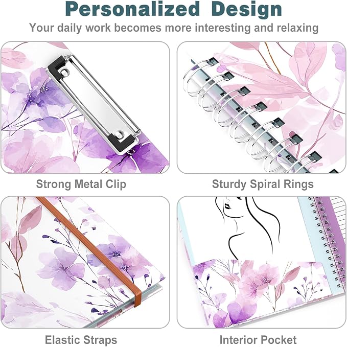 Hongri Clipboard Folio with Refillable Lined Notepad, 8.5 x 11 Folders with - Image 6