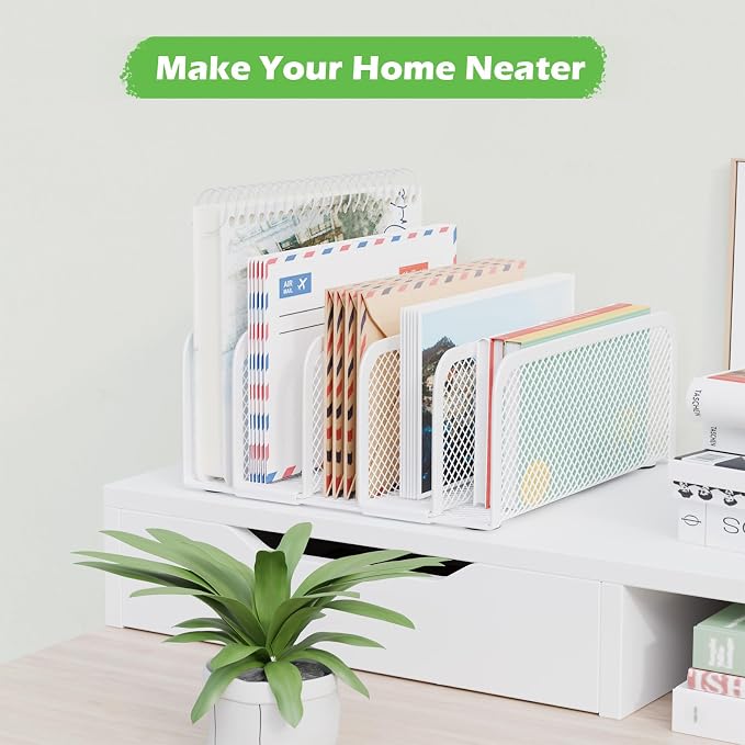 Mail Organizer Countertop, Metal File Holder - Image 6