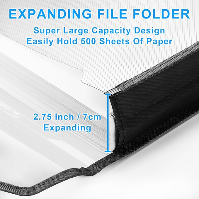 HOUYEE 2 Pack Plastic Expanding File Folder, Envelope File Folder Organizer - Image 4