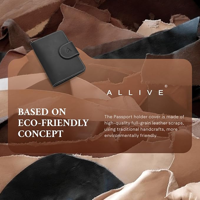 ALLIVE Passport Holder for Travel, Genuine Leather Passport Holder - Image 2