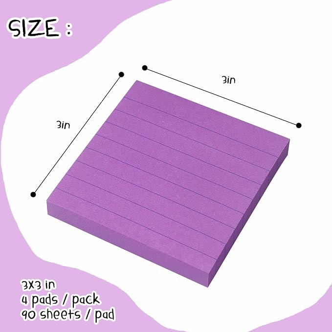 Lined Sticky Notes 3x3 Sticky Notes - Image 2