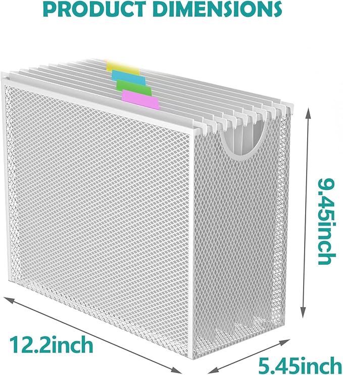 Sinboun Hanging File Organizer Letter-Size File Holder Filing Box Includes 5 - Image 2