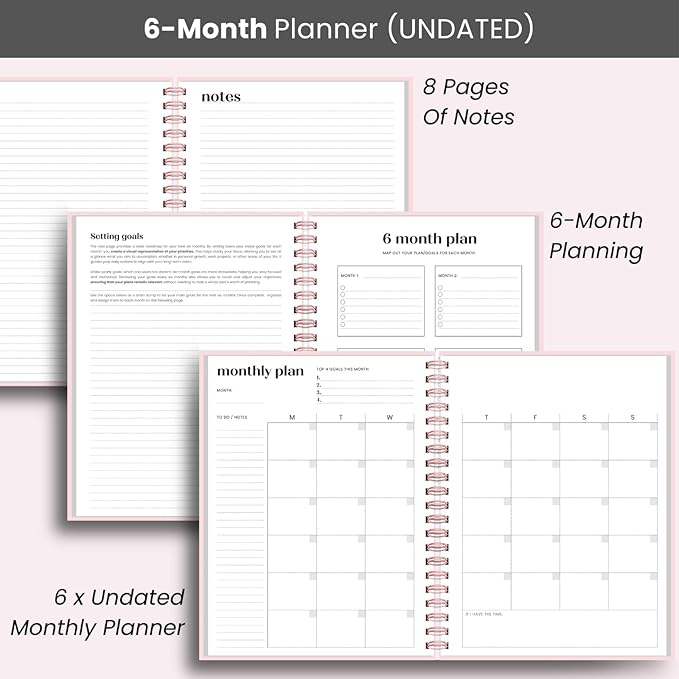 Undated Daily Planner | 2026 Calendar | Large Daily and Monthly Planner - Image 5