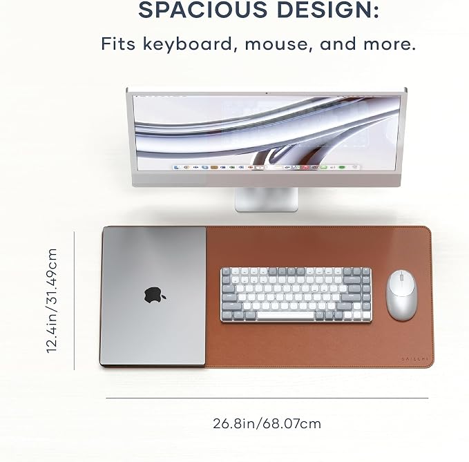 Satechi Vegan Leather Desk Mat, Large Mouse Pad Scratch and Water Resistant - Image 5