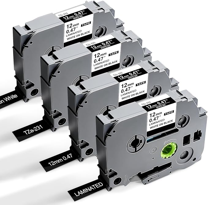 Tze-335 TZe335 Black Label Maker Tape Compatible by BEYONDTEK