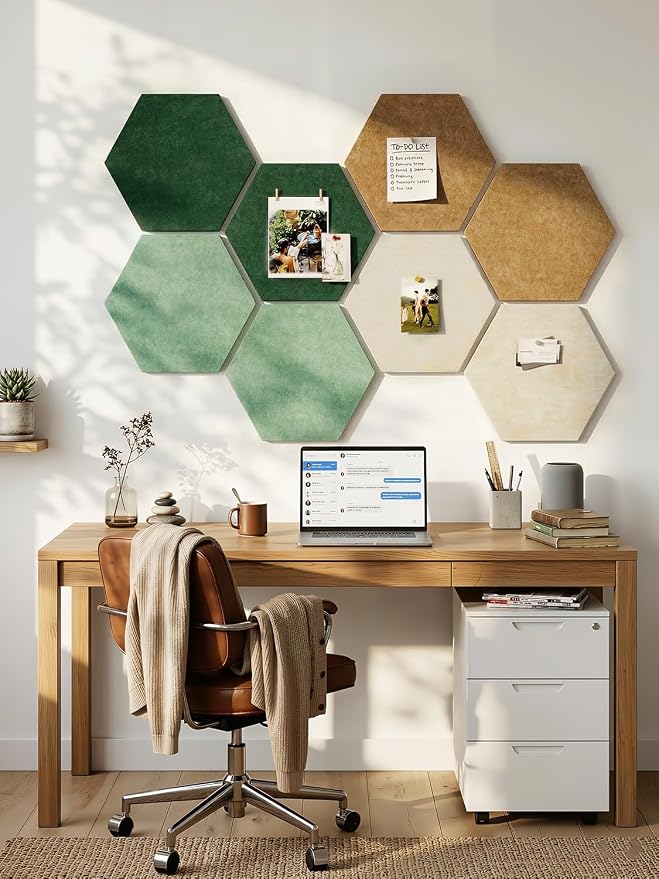 8 Pack Hexagon Felt Bulletin Board Tiles - Image 7