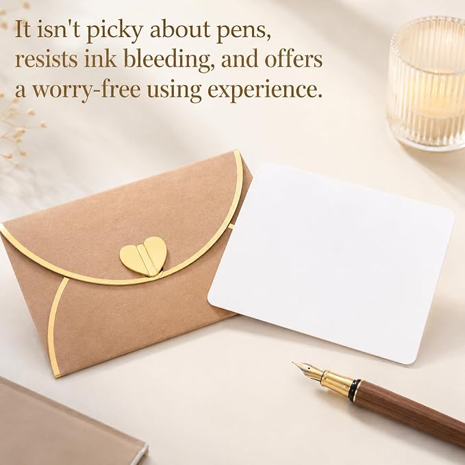 25Pcs Mini Envelope with Gold Heart Shaped Clasp and Blank Cards | Heart Shaped - Image 4