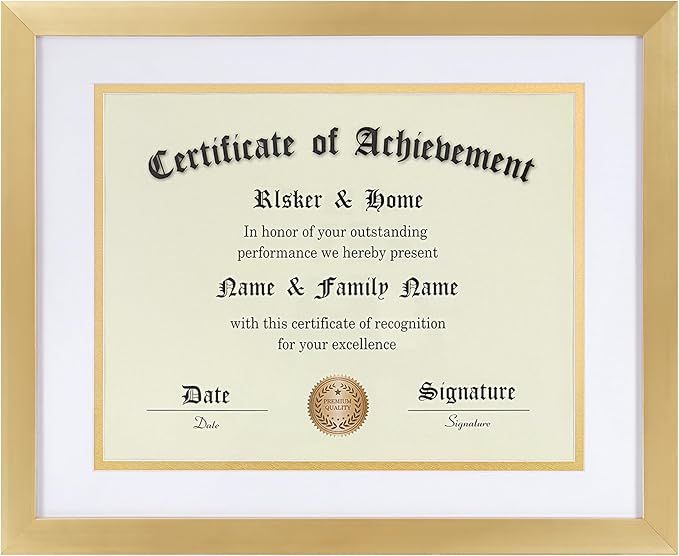 ELSKER&HOME 8.5 x 11 Certificate Frame Gold by ELSKERHOME