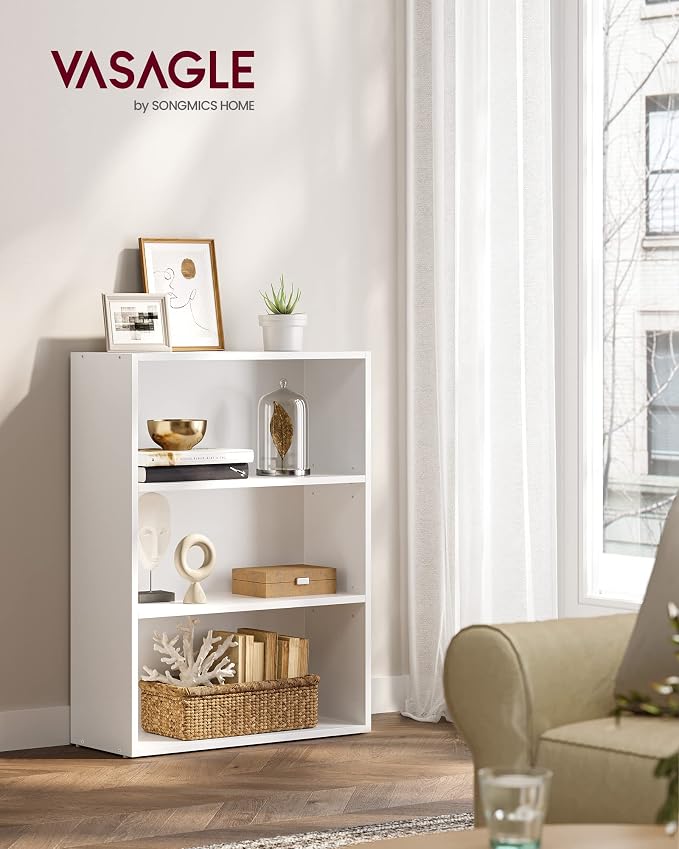 VASAGLE Set of 2 Bookshelves, 23.6 Inches Wide, 3-Tier Open Bookcases - Image 2