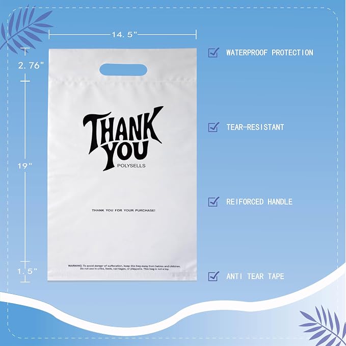 POLYSELLS Thank You Poly Mailers 14.5x19 inches 50 Pcs Waterproof Self-Sealing - Image 8