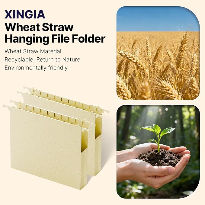 XINGIA Plastic Hanging File Folders, Heavy Duty 1'' Expansion, 12 Pack Letter - Image 6
