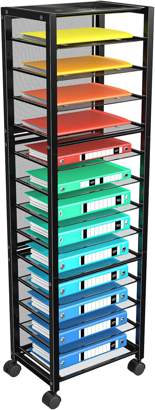 Simple Trending 14 Tier Rolling File Cart, Desk File Organizer by SimpleTrending