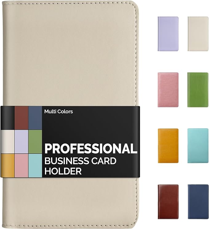Sooez Leather Professional Business Card Book Holder Organizer, 240 Capacity by Sooez