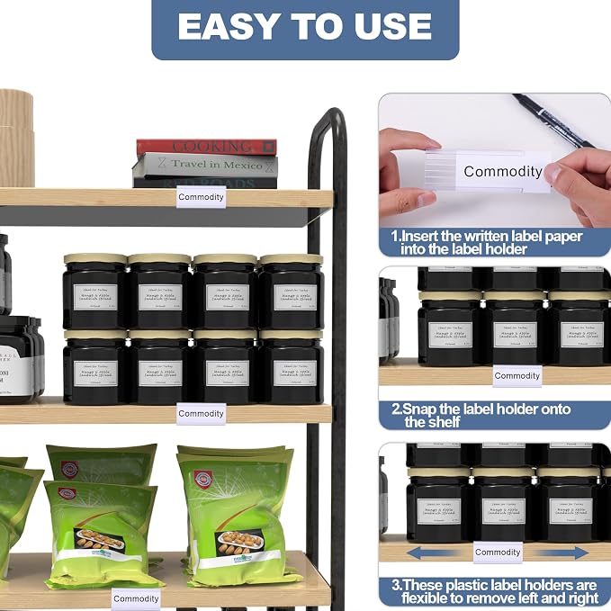 100 Pcs Label Holder Shelf Labels, Wire Shelf Label Holder - Image 5
