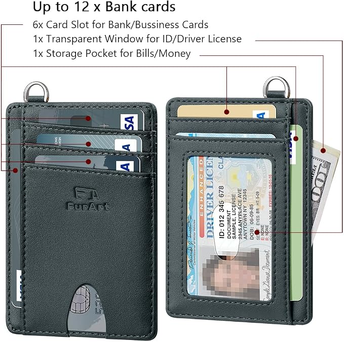 FurArt Slim Minimalist Wallet RFID Credit Card Holder - Image 6