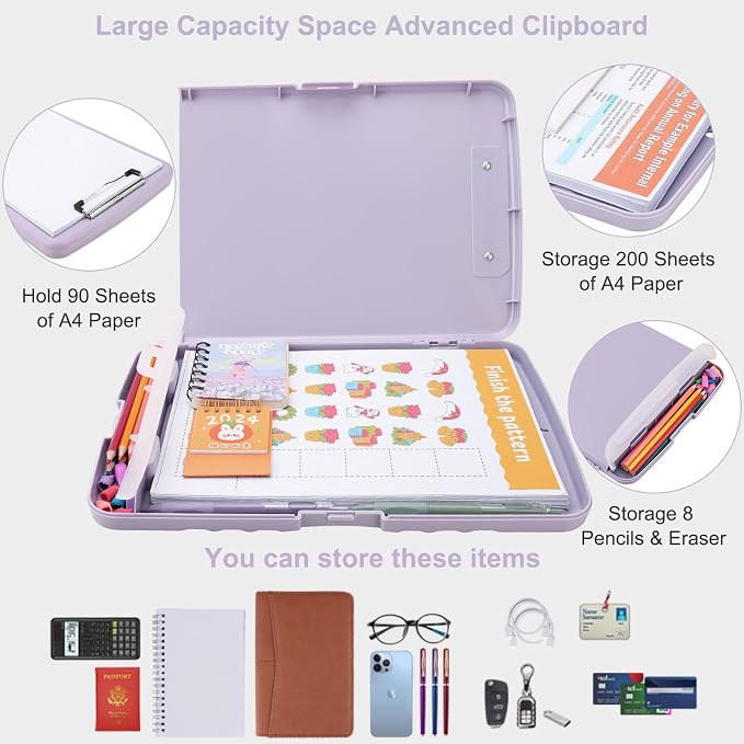 SFLHHDM Purple Clipboard, Clip Board 8.5x11, Teacher Clipboards - Image 2