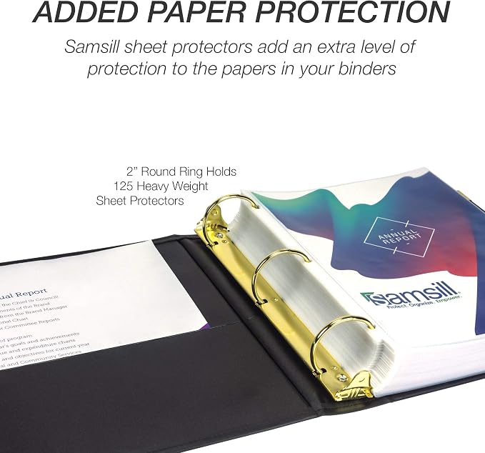 Samsill Classic Collection Leather 3 Ring Binder, Executive Presentation - Image 5