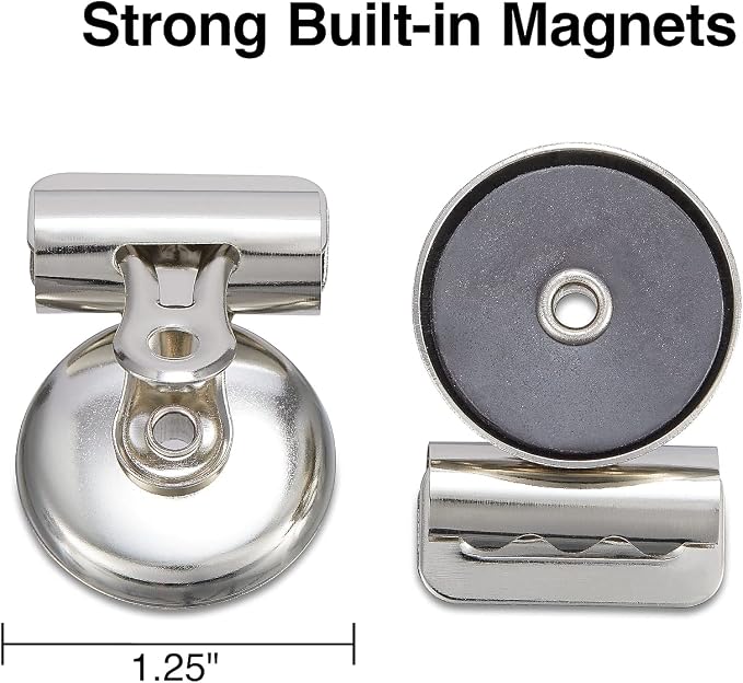 Staples Magnetic Bulldog Clips, 1 1/4" Width, 3/8" Capacity, 18 Pack – - Image 2