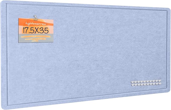 Lightomorrow Bulletin Board, 35 x 17 1/2 inches Felt Board by Lightomorrow