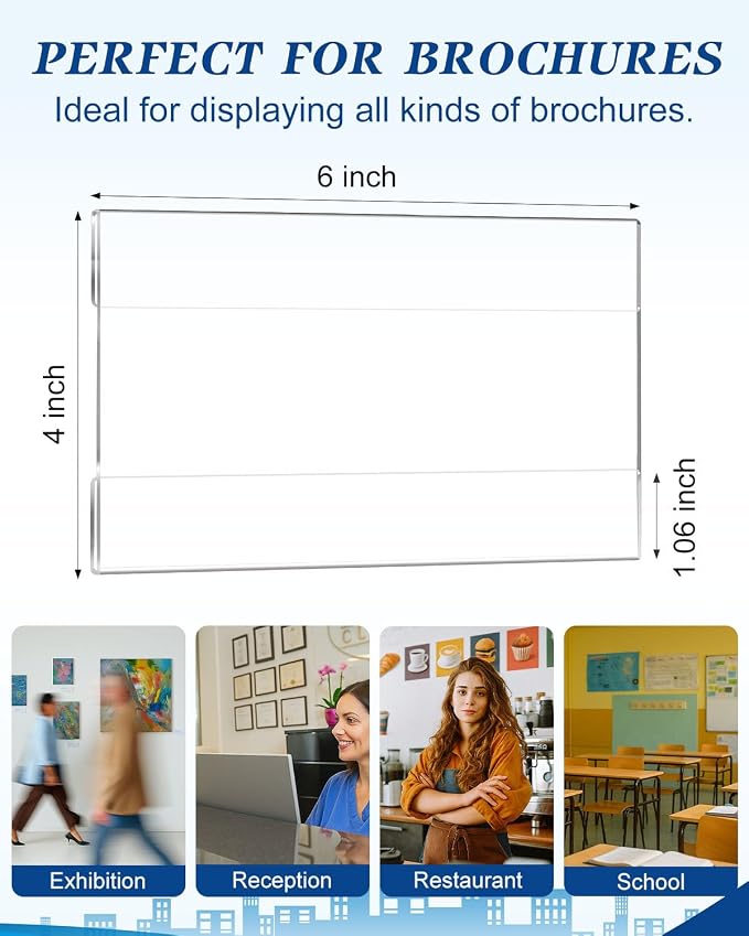 4 x 6 Acrylic Sign Holder Wall Mount 20 Pack Clear Acrylic Wall Frame, Wall - Image 2