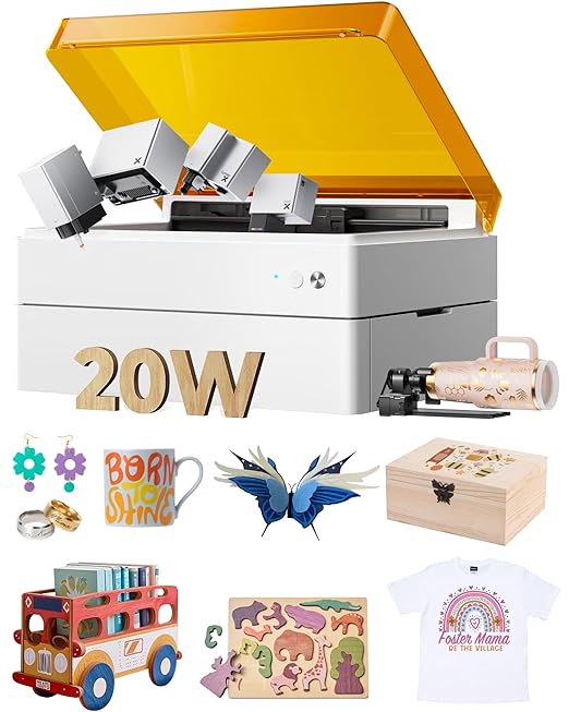 xTool M1 Ultra Laser Engraving Machine, 4-in-1 Craft Machine with 20W Laser Engraver, Inkjet Printing, Blade Cutting, Pen Drawing, Support Rotary Engraving on Tumblers - Premium Bundle-DeskLoop Office