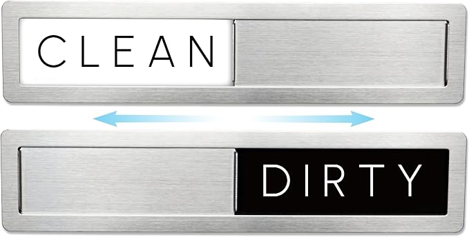 Stainless Steel Dishwasher Magnet Clean Dirty Sign by FridayVibez
