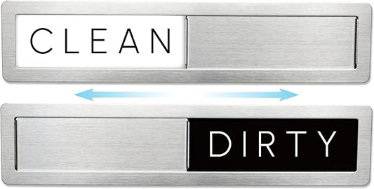Stainless Steel Dishwasher Magnet Clean Dirty Sign by FridayVibez