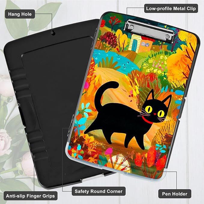 Black Cat in Autumn A4 Clipboard - Image 5