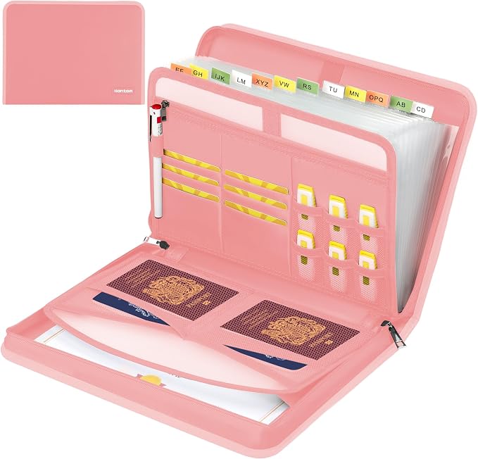 Accordion File Organizer, 13 Pockets Fireproof Expanding File Folder by Hontom