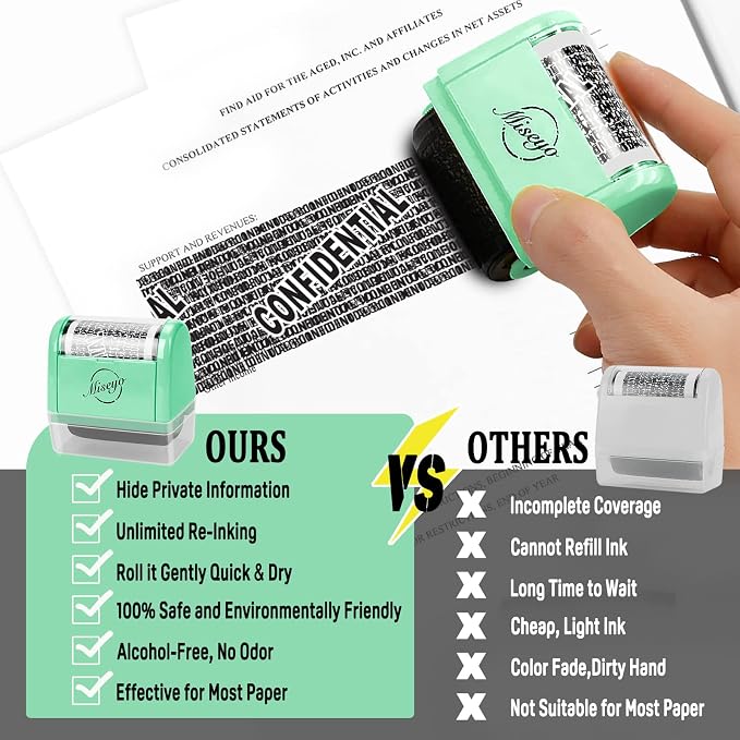 Miseyo Identity Theft Protection Roller Stamp Set - Image 7