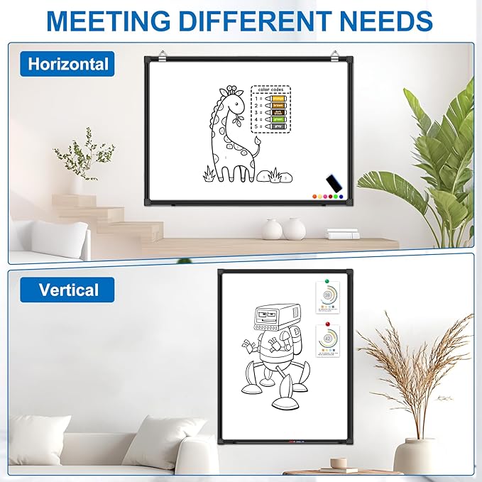 H-Qprobd White Board Dry Erase 4' X 3', Magnetic Dry Erase Board for Wall 48" X 36" Aluminum Frame, Hanging Whiteboard for Home, School, Office, Kitchen-DeskLoop Office