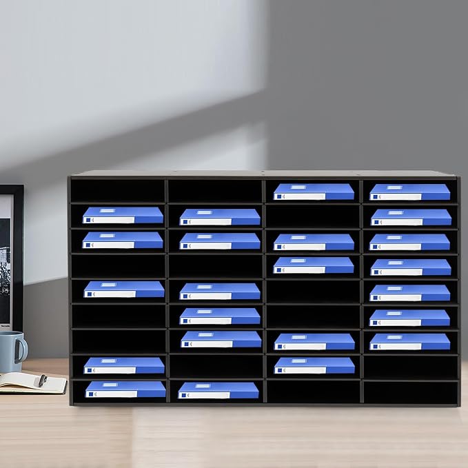 Literature Organizer, Desktop File Sorter Mail Center, Paper Storage Cabinet - Image 2