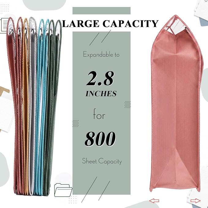 Epakh 10 Pieces Plastic File Folders Envelope Expanding File Wallet Organizer - Image 4